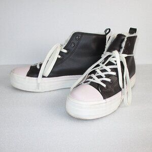 PRIMARK VEGAN LEATHER HIGH TOP FLATFORM SNEAKERS